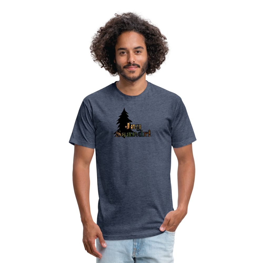 Fitted Cotton/Poly T-Shirt by Next Level - heather navy