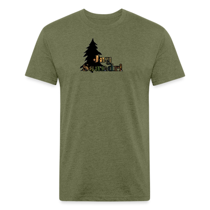 Fitted Cotton/Poly T-Shirt by Next Level - heather military green