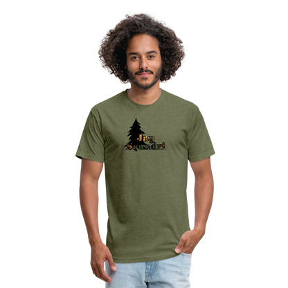Fitted Cotton/Poly T-Shirt by Next Level - heather military green