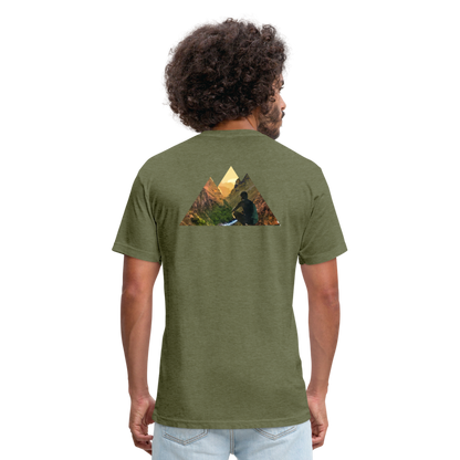 Fitted Cotton/Poly T-Shirt by Next Level - heather military green